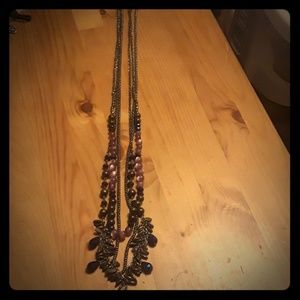 20 inch gun metal layered necklace